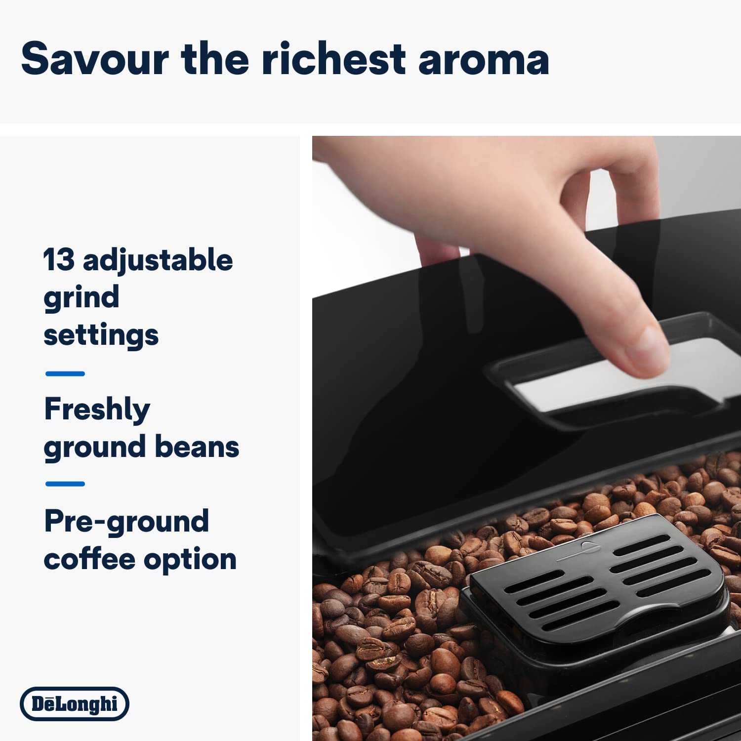 De'Longhi Magnifica S, Automatic Bean to Cup Coffee Machine, Espresso and Cappuccino Maker, ECAM22.110.B, Black
